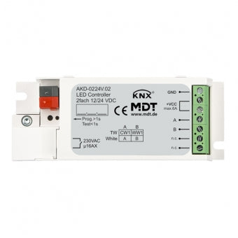 KNX MDT AKD-0224V.02 LED ovládač 2-kanálový pre biele pásiky