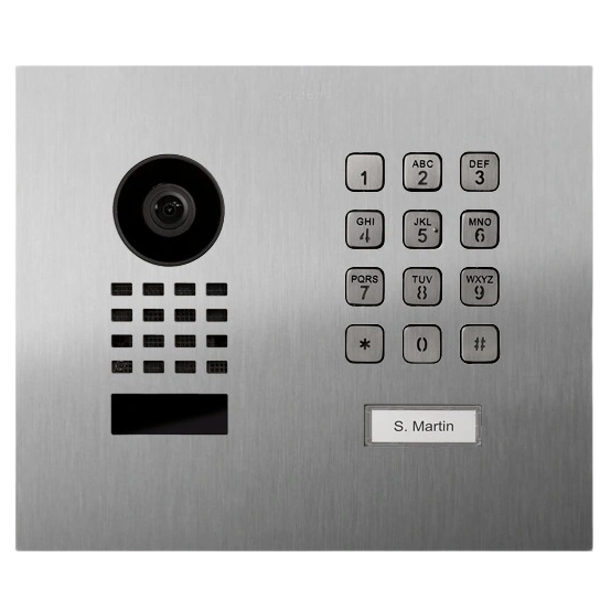 IP Video Door Station D1101KH - modern, flush-mounted, 1 button, keypad - 26 designs