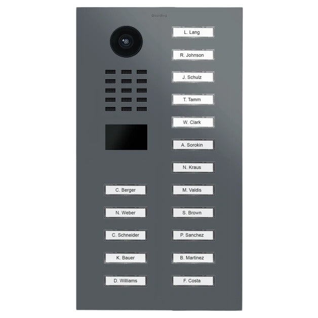 Interphone vidéo IP D2117V, 17 boutons - 58 modèles