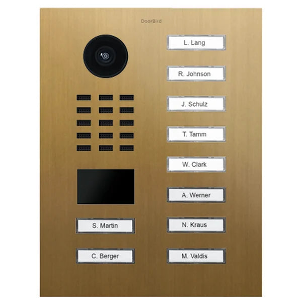 D2210V IP video dverová stanica – Zlatá PVD úprava, nerezová oceľ brúsená