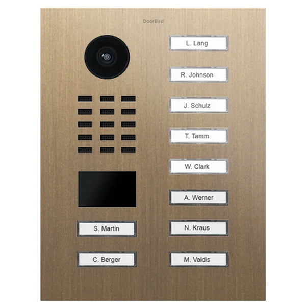 D2210V IP video dverová stanica – Pravá patinovaná mosadz