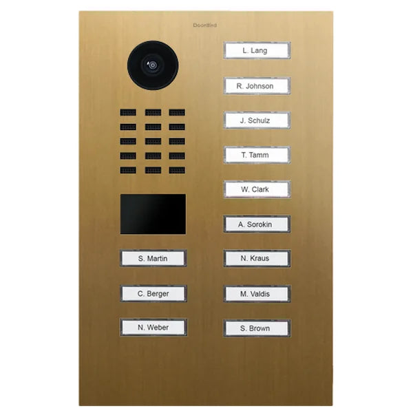 D2212V IP video dverová stanica – Zlatá PVD úprava, nerezová oceľ brúsená