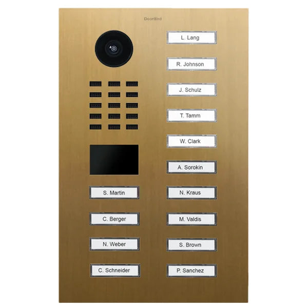 D2214V IP video dverová stanica – Zlatá PVD úprava, nerezová oceľ brúsená