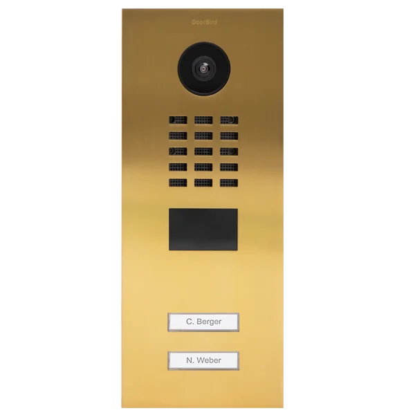 D2202V IP video dverová stanica – Zlatá PVD úprava, nerezová oceľ brúsená
