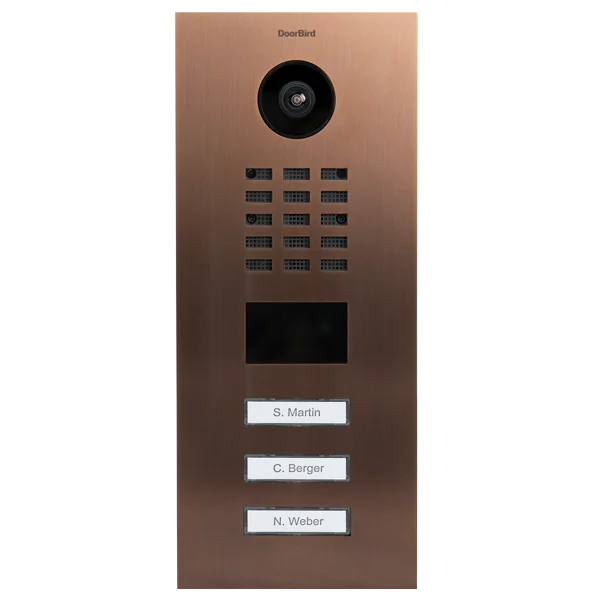 D2203V IP video dverová stanica – Bronzová PVD úprava, nerezová oceľ brúsená