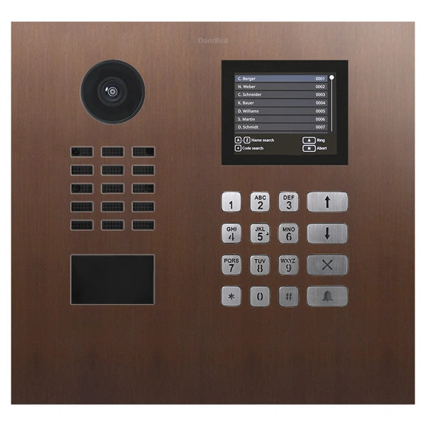 D22DKH IP video door station, keypad, display, horizontal - 58 finishes