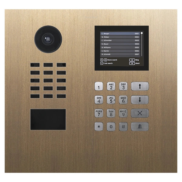 D22DKH IP video door station, keypad, display, horizontal - 58 finishes
