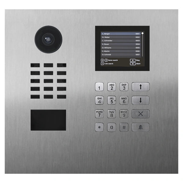 D22DKH IP video door station, keypad, display, horizontal - 58 finishes