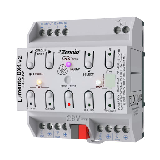 Zennio ZDILDX4V2 KNX LED stmievač 4-kanály - Lumento DX4 v2 - KNX Secure