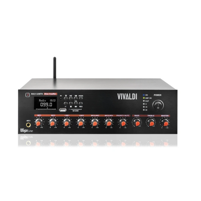 Ulisse MA5120BTK – Einzelzonen Verstärker-Mixer mit Player 120 W
