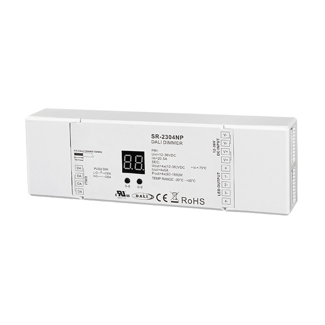 SR-2304NP DALI 4-Kanal LED Dimmer CV 12-36 V DC 5A DT6