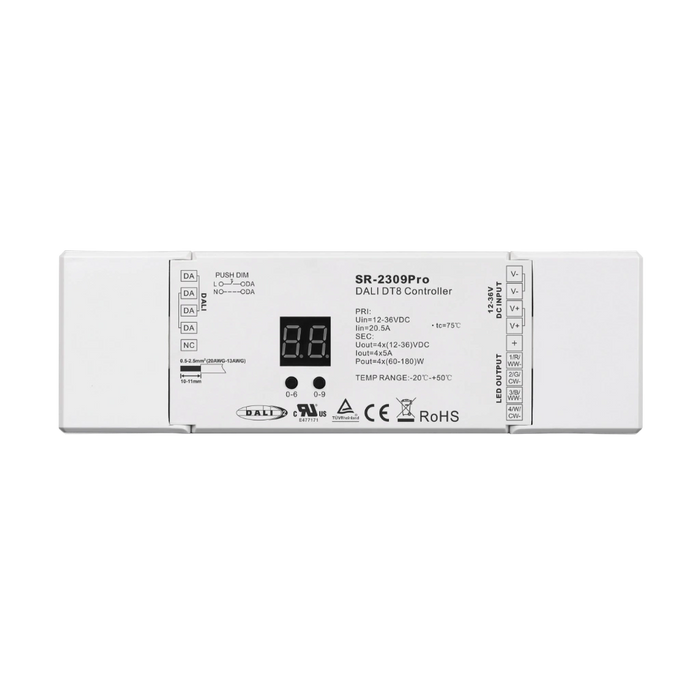 SR-2309PRO3 DALI 4-Kanal LED Dimmer CC 12-48VDC 350mA DT8