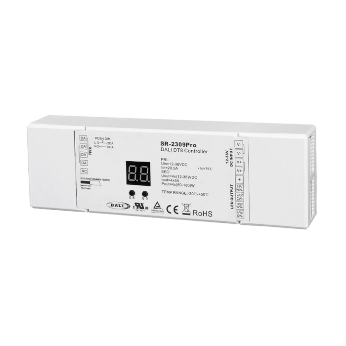 SR-2309PRO DALI 4-Kanal LED Dimmer CV 12-48VDC 5A DT8