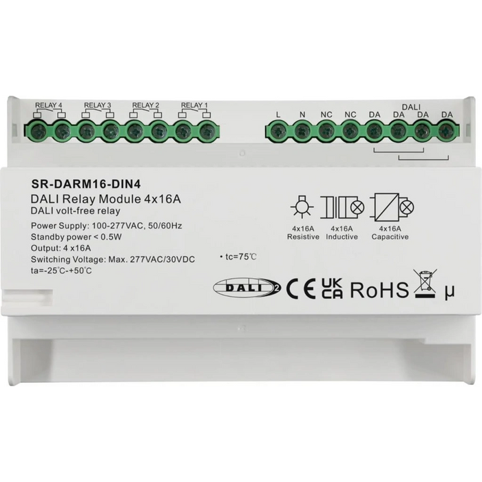 SR-DARM16-DIN4 Module de commutation DALI-2 4×16 A