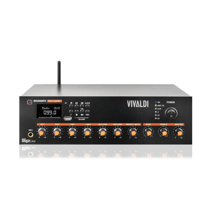 Ulisse MA5060BTK – Einzelzonen Verstärker-Mixer mit Player 60 W