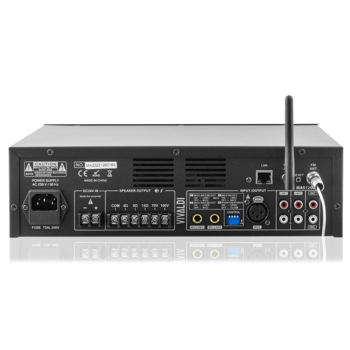Ulisse MA5120BTK – Einzelzonen Verstärker-Mixer mit Player 120 W