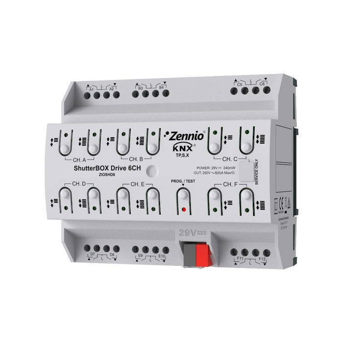 ZIOSHD6 ShutterBOX Drive 6CH Module aveugle 6x/AC 8(4)A DC 5A avec mesure automatique du temps de course