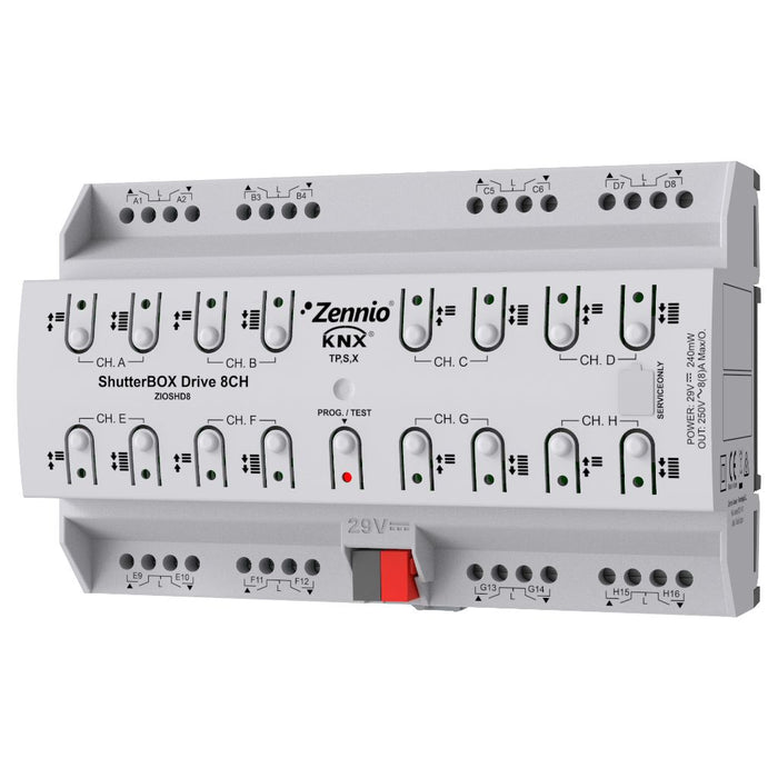 ZIOSHD8 ShutterBOX Drive 8CH Module aveugle 8x/AC 8(4)A DC 5A avec mesure automatique du temps de course