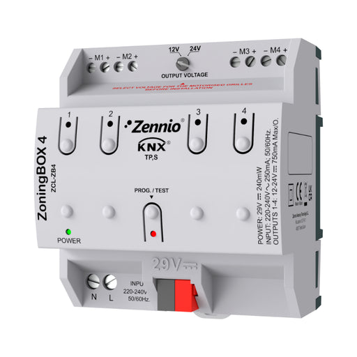 Zennio ZCL-ZB4 ZoningBOX 4 - Zoning ducted Air-Conditioning actuator for up to 4 zones