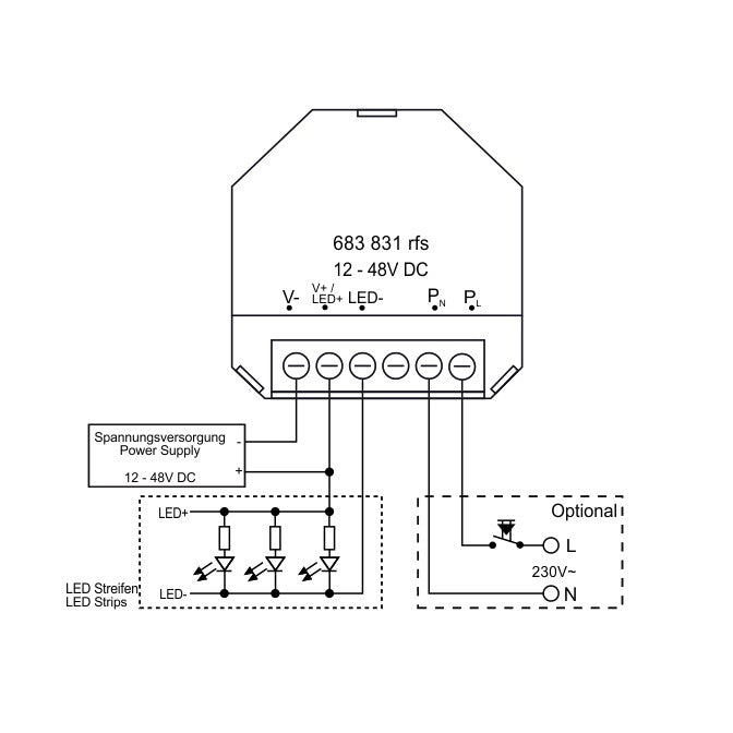 Variateur LED Paladin 683 831 RFS KNX-RF (23924) 