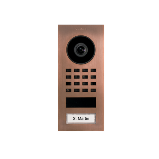 DoorBird Video dverová stanica D1101V - povrchová, 1 tlačidlo, bronzová