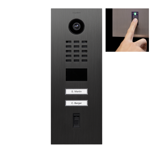 Video door station D2102FV, 2 buttons, fingerprint reader - 6 designs