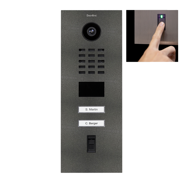 Video door station D2102FV, 2 buttons, fingerprint reader - 6 designs