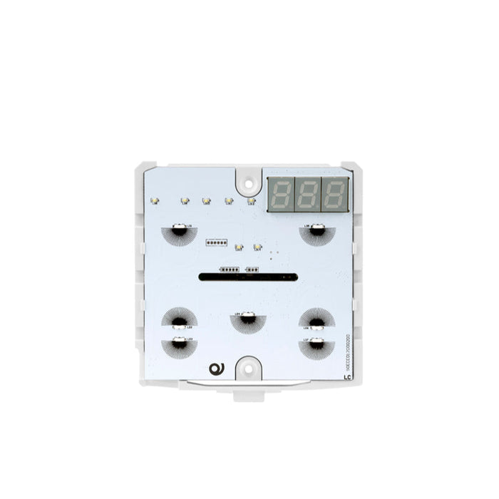 9025 KNX capacitive thermostat, humidity sensor, LINE SERIES, 3 modules - 7 buttons - H - with replaceable symbols