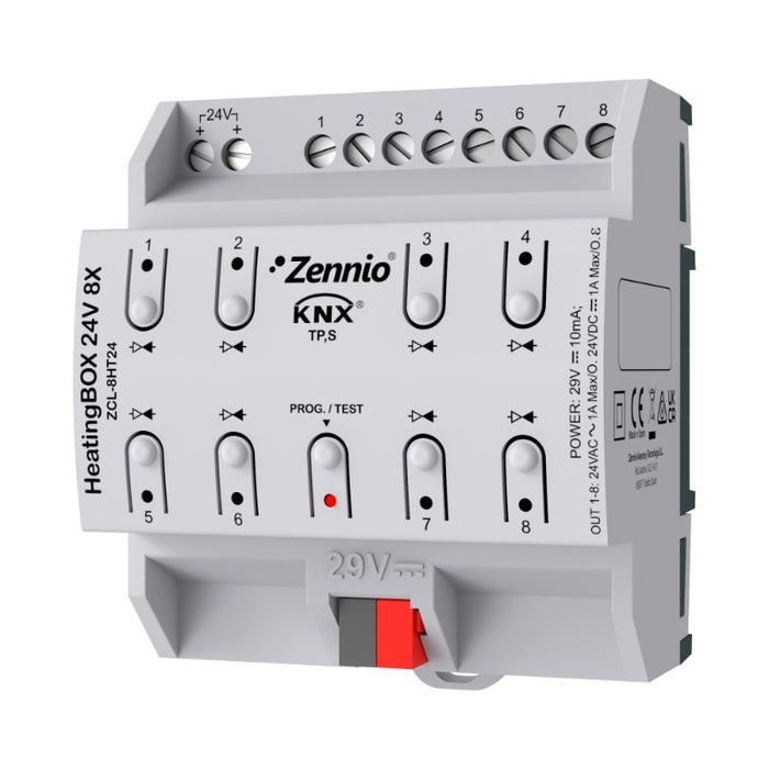 Zennio ZCL-8HT24 Aktor vykurovania 8-výstupov 24 VAC/DC