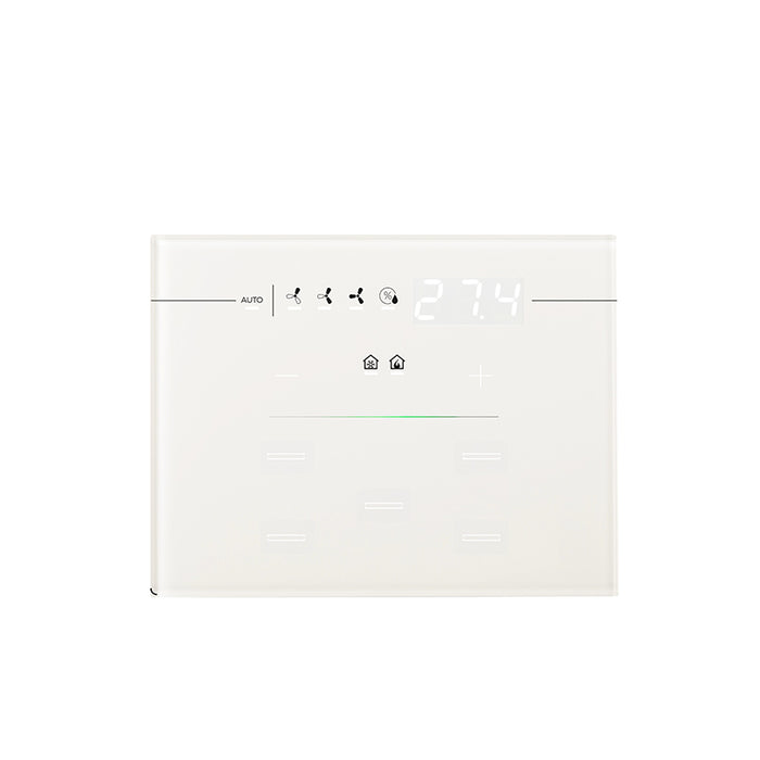 9025 Kapacitný termostat, spínač KNX - LINE SERIES, 3 modulový - 7 tlačidiel - H - biely