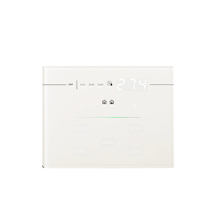 9025 Kapacitný termostat, spínač KNX - LINE SERIES, 3 modulový - 7 tlačidiel - R - biely