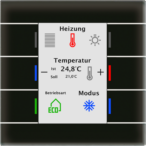 MDT BE-GT2TS.02 Sklenené tlačidlo II Smart so senzorom teploty, čierne